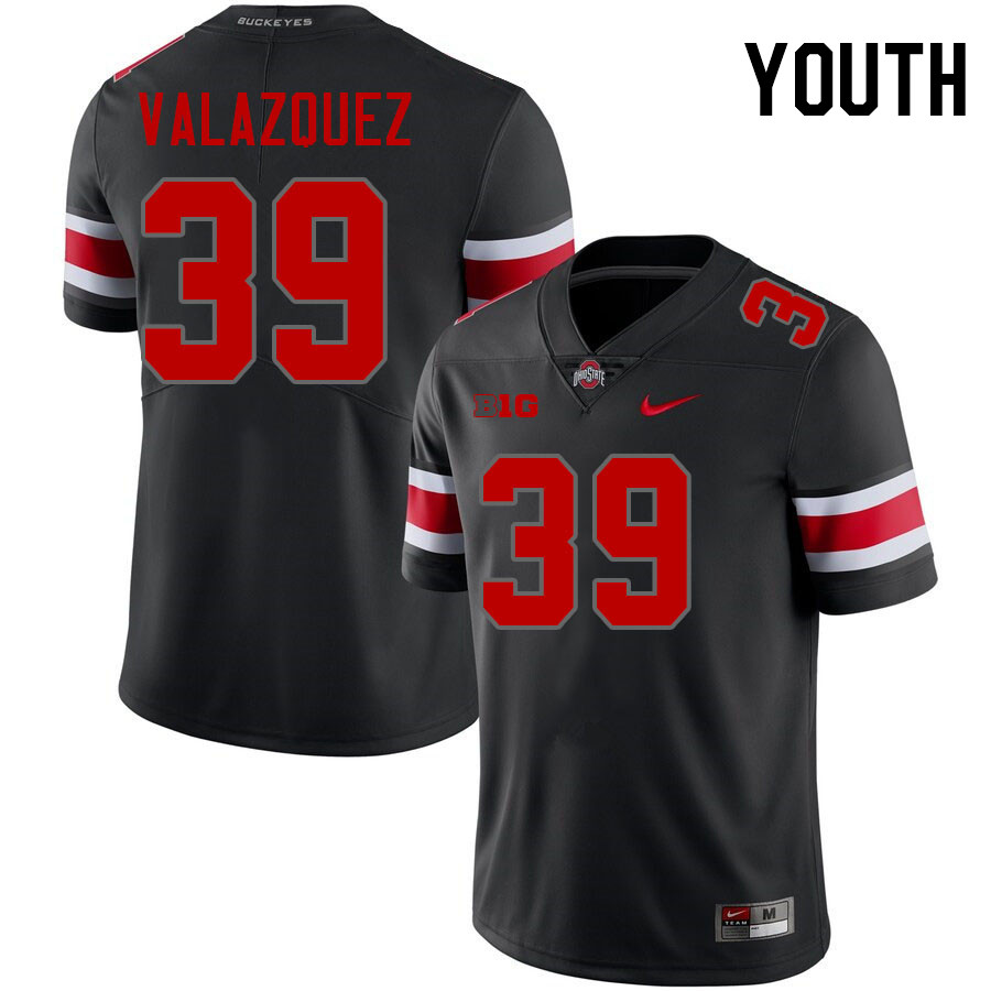 Ohio State Buckeyes Joey Valazquez Youth #39 Authentic Blackout College Football Jersey 2404XQMD5